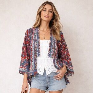 Anthropologie- Mes Demoiselles Paris Boho Kimono Jacket – Sz 2 (S/M)